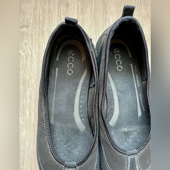 ECCO Vibration Skimmer Black Leather Ballet Flats EU 39 US 8.5 Slip On Comfort - Picture 7 of 14